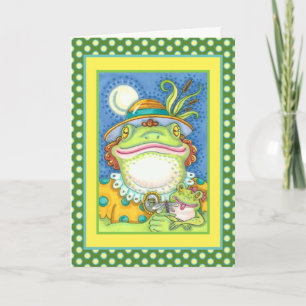 Cartes Pour Fêtes Annuelles MÈRE FROG & BÉBÉ FROGETT, FAMILLE AIMER Drôle