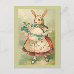Cartes Pour Fêtes Annuelles Mère Lapin Pâques Et Bébé Vintage