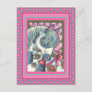 CARTES POUR FÊTES ANNUELLES MÈRE PONY & SA MORTE VALENTINE FILLY, CHEVAL