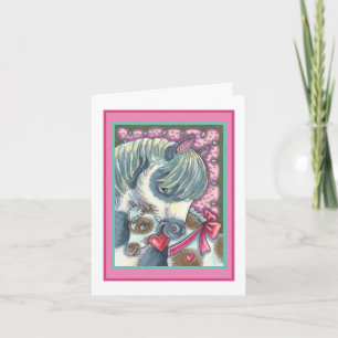 CARTES POUR FÊTES ANNUELLES MÈRE PONY & SA MORTE VALENTINE FILLY, CHEVAL