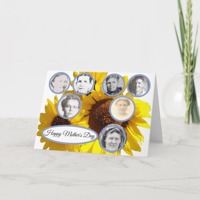 Cartes Pour Fêtes Annuelles Mères en famille Tournesol Trio Fête des mères bla (Devant)