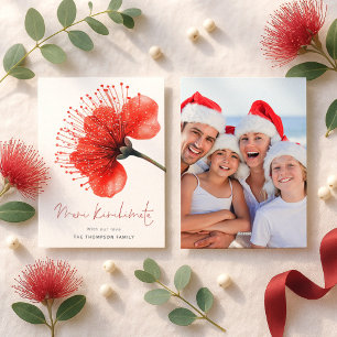 Cartes Pour Fêtes Annuelles Meri Kirihimete Pōhutuka Photo Noël NZ