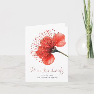 Cartes Pour Fêtes Annuelles Meri Kirihimete Pōhutuka Photo NZ Noël plié