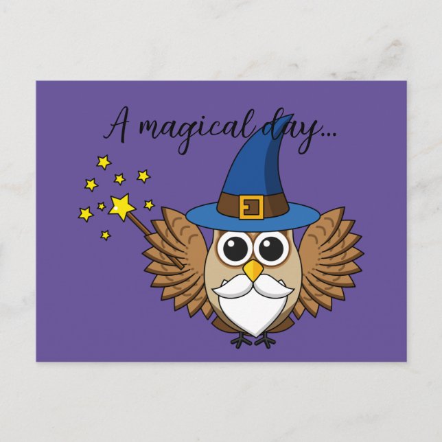 Cartes Pour Fêtes Annuelles Merlin mignon, sortilège | Ajouter du texte (Devant)