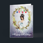 Cartes Pour Fêtes Annuelles Mermaid and Sea Life Christmas Wreath Beach<br><div class="desc">This Happy Holidays Under the Sea Greeting Card features a beautiful watercolor mermaid and her holiday seaweed wreath decorated with Christmas ornaments, lights, sea life and an anchor. Inside Greeting ~ "Warmest Wishes from my Holiday Paradise to yours... ". The greeting can be personalized to read as you wish. *...</div>