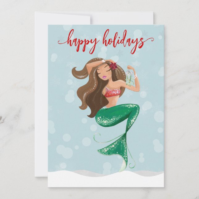 Cartes Pour Fêtes Annuelles Mermaid de Noël (Devant)