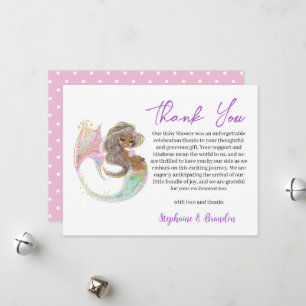 Cartes Pour Fêtes Annuelles Mermaid Future Maman Baby shower Merci