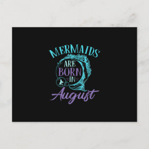 Cartes Pour Fêtes Annuelles Mermaids Are Born en août Birthday