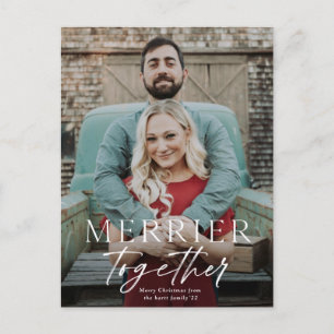 Cartes Pour Fêtes Annuelles Merrier ensemble saignée pleine photo Joyeux Noël