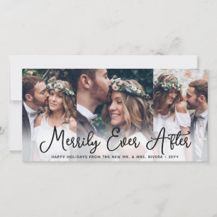 Cartes Pour Fêtes Annuelles Merrily Ever After Jeunes Mariés 1er Noël 4 Photo