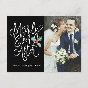 Cartes Pour Fêtes Annuelles Merrily Ever After Photo de vacances Merci