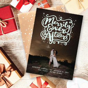 Cartes Pour Fêtes Annuelles Merrily Ever Après Knot & Sparkles Photo Mariage