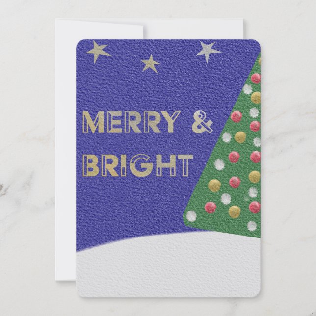 Cartes Pour Fêtes Annuelles Merry and Bright Christmas Tree Card (Devant)