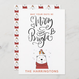 Cartes Pour Fêtes Annuelles Merry and Bright Cute Polar Bear Christmas Holida