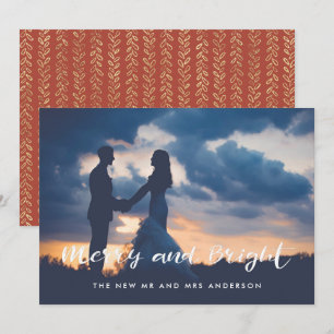Cartes Pour Fêtes Annuelles Merry and Bright Superposition de photo simple