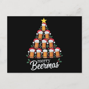 Cartes Pour Fêtes Annuelles Merry Beermas Tasse à Bière Sapin de Noël Chapeau