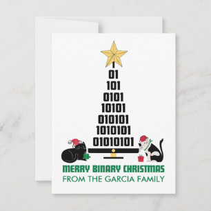 CARTES POUR FÊTES ANNUELLES MERRY BINARY CHRISTMAS