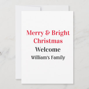 Cartes Pour Fêtes Annuelles Merry Bright Christmas ajouter nom de famille bien