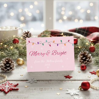 Cartes Pour Fêtes Annuelles Merry & Bright | Élégant