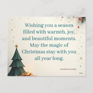Cartes Pour Fêtes Annuelles Merry & Bright Minimal Christmas Greeting Card