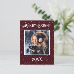 Cartes Pour Fêtes Annuelles Merry & Bright Photo Red Starlights Holiday