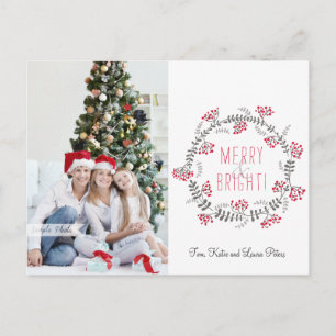Cartes Pour Fêtes Annuelles Merry & Bright Wreath