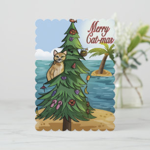 Cartes Pour Fêtes Annuelles Merry Cat-Mas