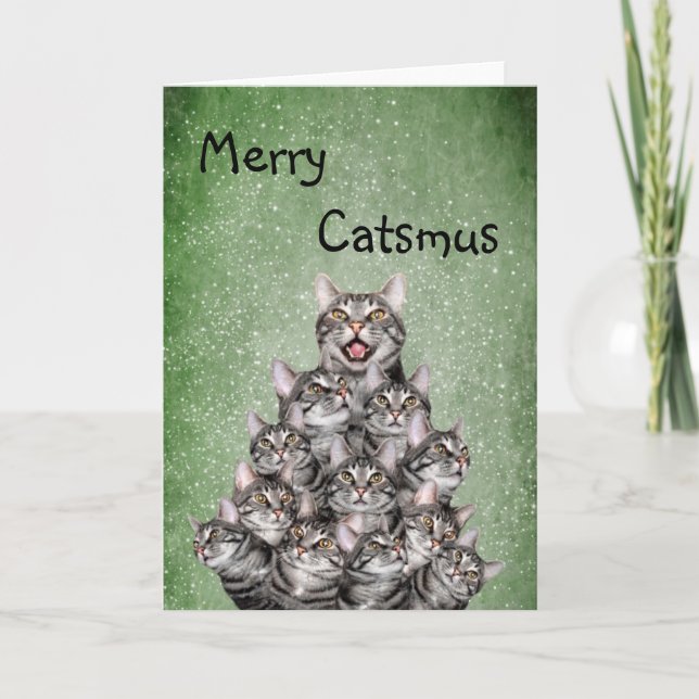 Cartes Pour Fêtes Annuelles Merry Catsmus (Devant)