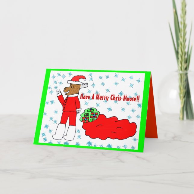 Cartes Pour Fêtes Annuelles Merry Chris-Moose (Devant)