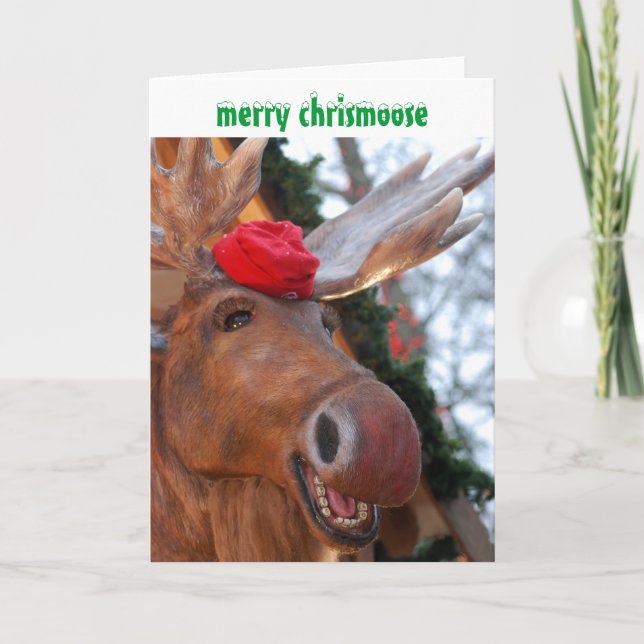 Cartes Pour Fêtes Annuelles Merry Chrismoose Christmas Card (Devant)
