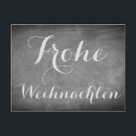 Cartes Pour Fêtes Annuelles Merry Christmas à German Chalkboard Typografy<br><div class="desc">Merry Christmas wish in German Language "Joyeux Noël",  Handwriting Typografy Chalks Chalkboard Blackboard Black And White Holidays Season Custom Happy Holidays Christmas Card,  you can easily add the receiver's name and address "if you prefer to add this at home just delete the text"</div>