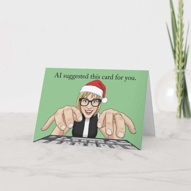 Cartes Pour Fêtes Annuelles Merry Christmas AI Artificial Intelligence Humor (Devant)