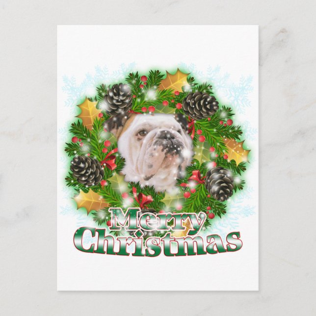 Cartes Pour Fêtes Annuelles Merry Christmas Bulldog (Devant)