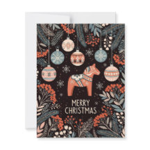 Merry Christmas Card With Ornaments