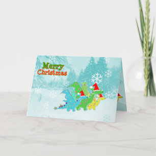 Cartes Pour Fêtes Annuelles Merry Christmas Cartoon Dragons
