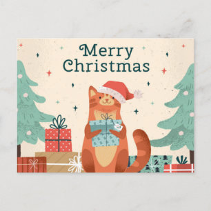 CARTES POUR FÊTES ANNUELLES MERRY CHRISTMAS CAT
