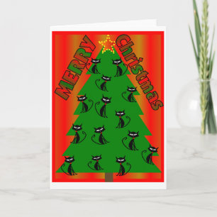 Cartes Pour Fêtes Annuelles merry christmas CAT TREE Christmas Card