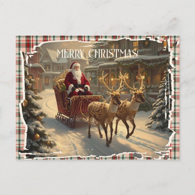 Cartes Pour Fêtes Annuelles Merry Christmas Classic Retro Festive Christmas (Devant)