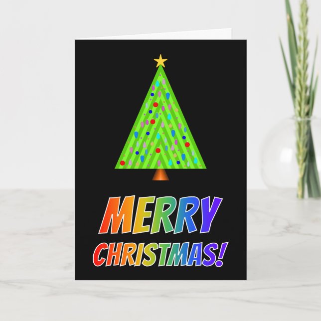Cartes Pour Fêtes Annuelles "MERRY CHRISTMAS !" dans Rainbow Text, Christmas T (Devant)