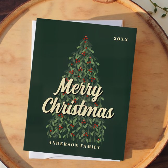 Cartes Pour Fêtes Annuelles Merry Christmas Elegant Modern Christmas Tree (Créateur téléchargé)