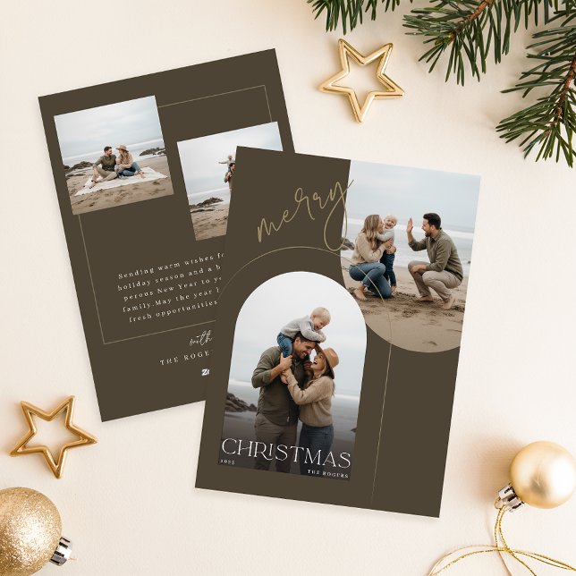 Cartes Pour Fêtes Annuelles Merry Christmas Family Photo Greetings (Créateur téléchargé)