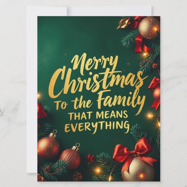 Cartes Pour Fêtes Annuelles Merry Christmas Family That Means Everything (Devant)