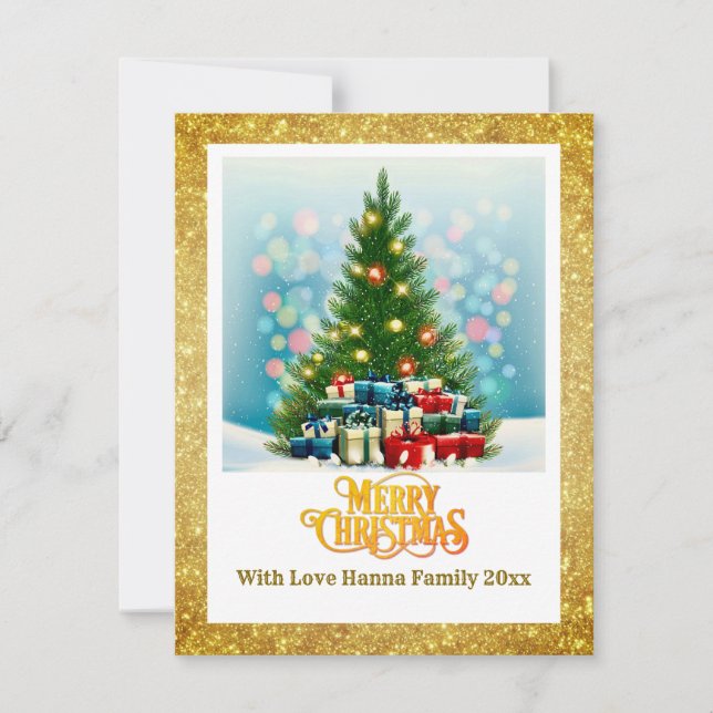 Cartes Pour Fêtes Annuelles Merry Christmas | Festive Tree & Gifts Holiday (Devant)