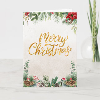 Cartes Pour Fêtes Annuelles Merry Christmas Floral Illustration