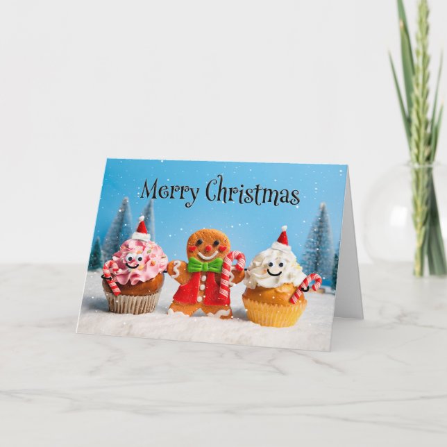 Cartes Pour Fêtes Annuelles Merry Christmas For Anyone Gingerbread Cookie  (Devant)