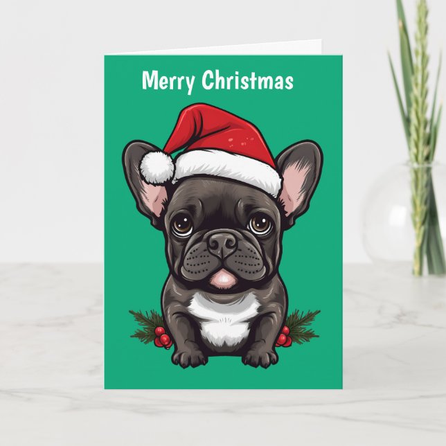Cartes Pour Fêtes Annuelles Merry Christmas French Bulldog (Devant)