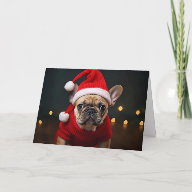Cartes Pour Fêtes Annuelles Merry Christmas French Bulldog (Devant)