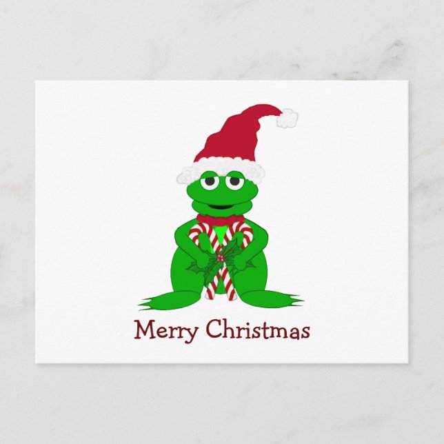 Cartes Pour Fêtes Annuelles Merry Christmas Frog (Devant)