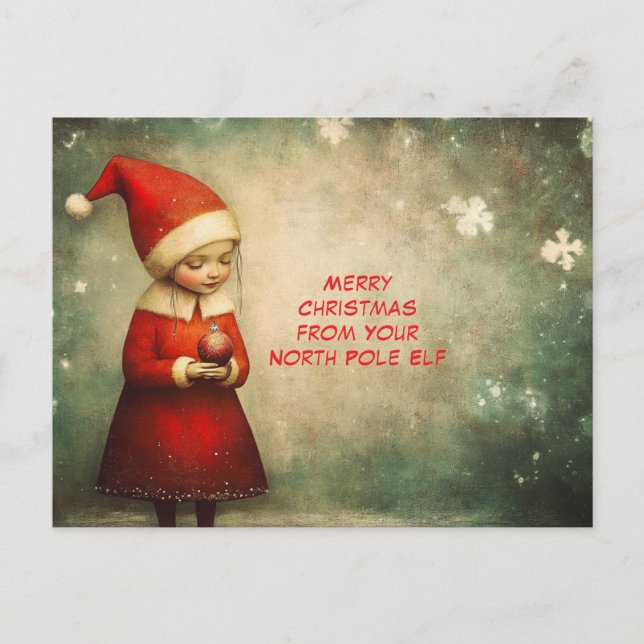 Cartes Pour Fêtes Annuelles Merry Christmas from Your North Pole Elf | Cute (Devant)