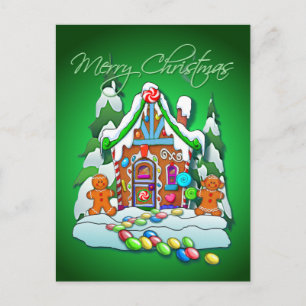 Cartes Pour Fêtes Annuelles MERRY CHRISTMAS GINGERBREAD HOUSE par SHARON SHARP